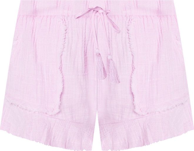 Juniors' Banzai Babe Cotton Ruffled Pull-On Shorts