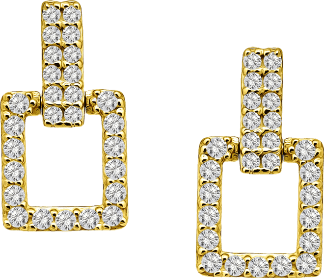 Cubic Zirconia Square Doorknocker Drop Earrings, Exclusively at Macy's