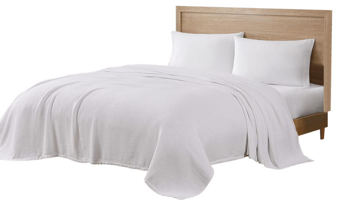 Solid Cotton Pique Blanket, King