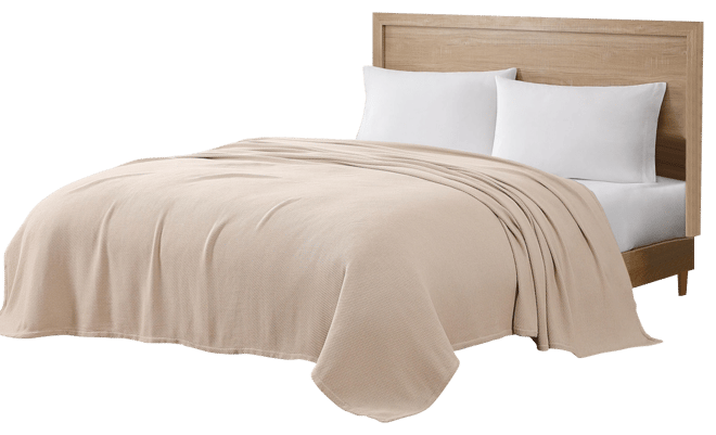 Solid Cotton Pique Blanket, King