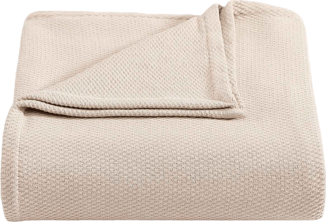 Solid Cotton Pique Blanket, Full/Queen