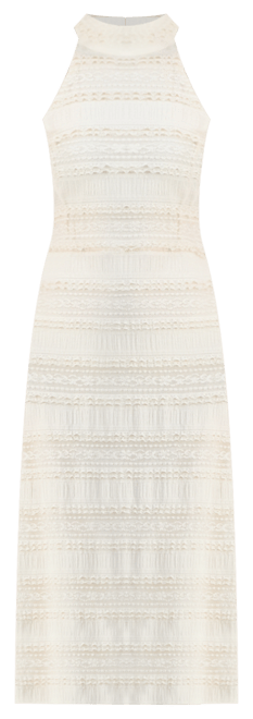 Women's Lace Knit Mock Neck Halter Dress