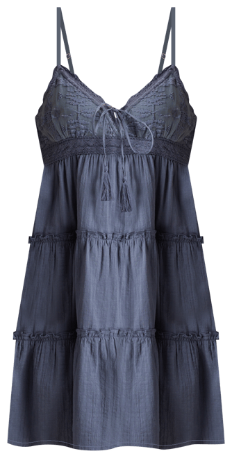 Women's Cotton Tiered Babydoll Mini Dress