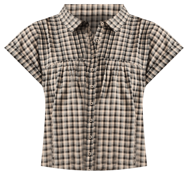 Women's Cotton Pintuck Button-Front Top