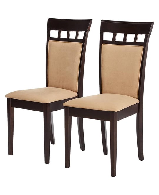 Set of 2- Contemporary Dining Chairs in Cappuccino Finish