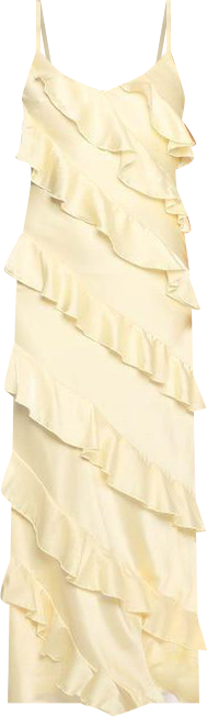 Women's Ciao Ruffles Maxi Satin Dress