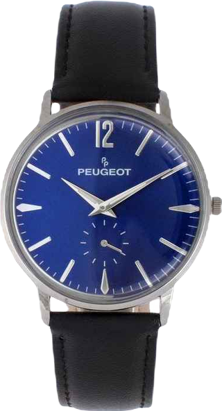 Men's 40mm Blue Dial Vintage Remote Sweep Leather Strap Watch