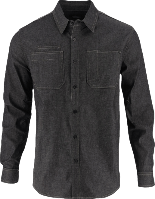 Big & Tall Men's Vintage Stretch Denim Long Sleeve Button Up Shirt