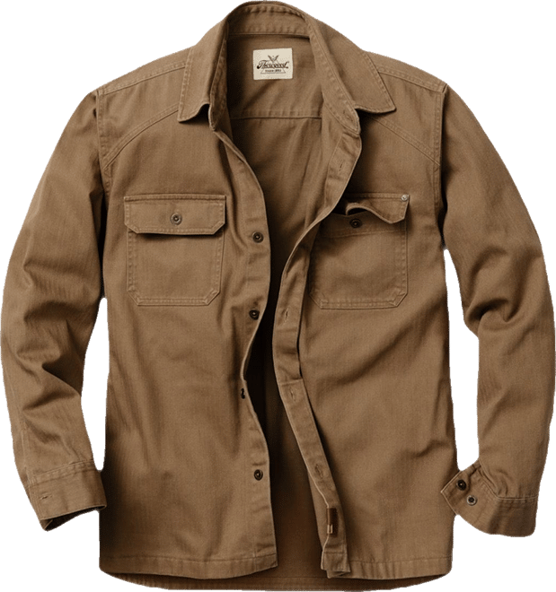 Big & Tall Men's Stone Wash Herringbone Button Up Overshirt