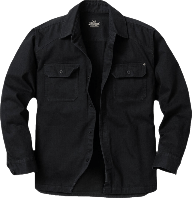 Big & Tall Men's Stone Wash Herringbone Button Up Overshirt