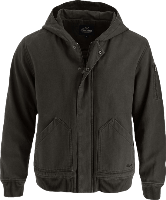 Men's Heritage Stone Washed Canvas Hooded Bomber Jacket