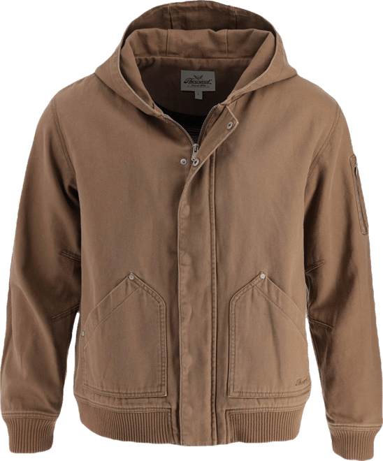 Men's Heritage Stone Washed Canvas Hooded Bomber Jacket