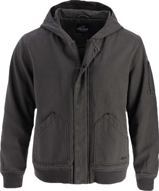 Big & Tall Heritage Stone Washed Canvas Hooded Bomber Jacket