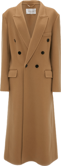 Double Faced Overcoat In Camel – Victoria Beckham Inc
