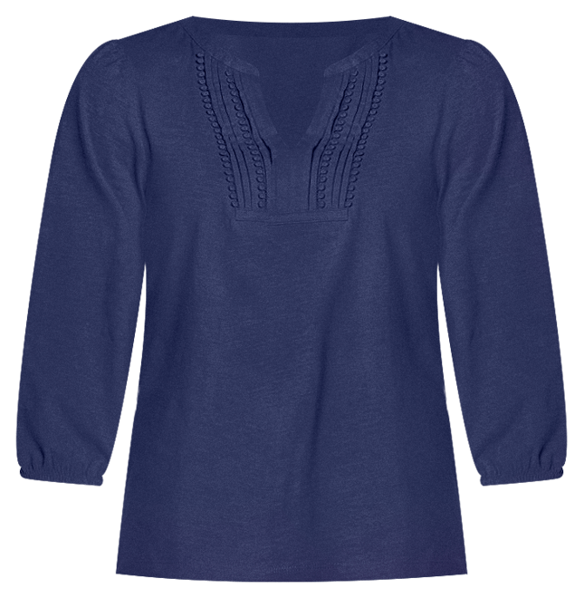St. John's Bay Womens Split Crew Neck 3/4 Sleeve Blouse