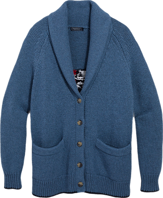 Flag Intarsia Shawl Cardigan