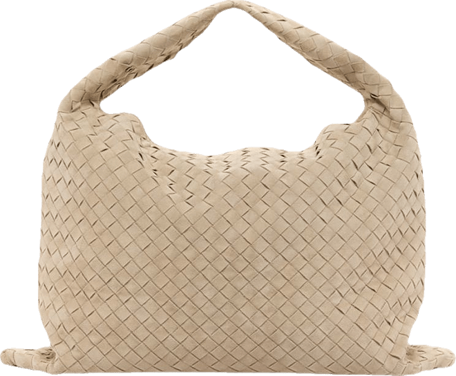 Bottega Veneta Large Hop Intrecciato Suede Shoulder Bag