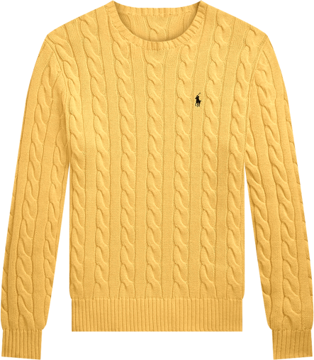 トップス POLO RALPH LAUREN CABLE SWETER DM306 Cable-Knit Cotton Crewneck Sweater