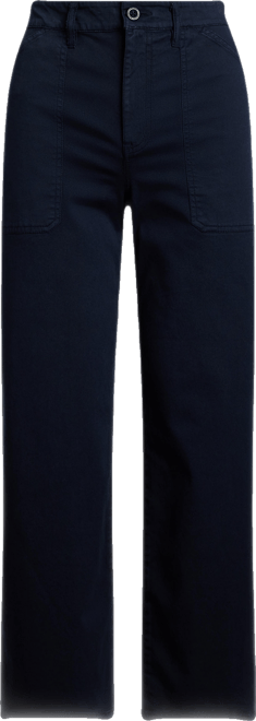 Women's Stretch Chino Wide-Leg Cropped Pants