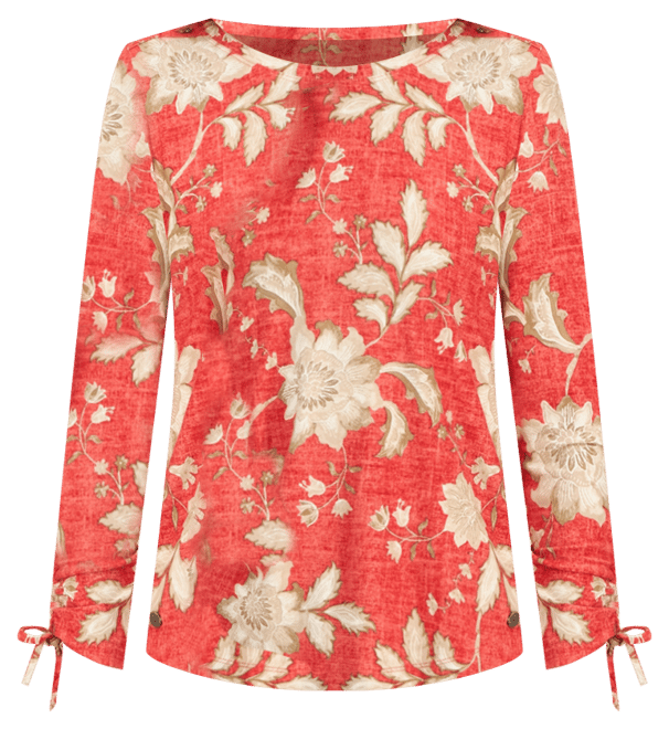 売れ筋商品|||トミー ヒルフィガー カットソー トップス レディース Women's Floral-Print Ruched-Sleeve Top Coralie Multi Tommy Hilfiger Women's Floral-Print Ruched-Sleeve Top - Macy's