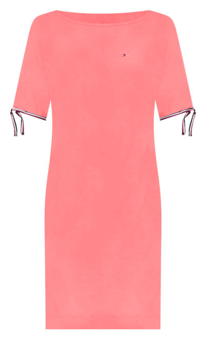 Tommy Hilfiger Women's Cotton Boat-Neck Tie-Sleeve Dress
