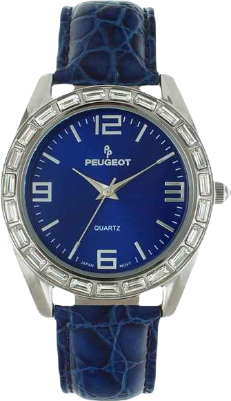 Women's 40mm Blue Boyfriend Watch with Baguette Crystals