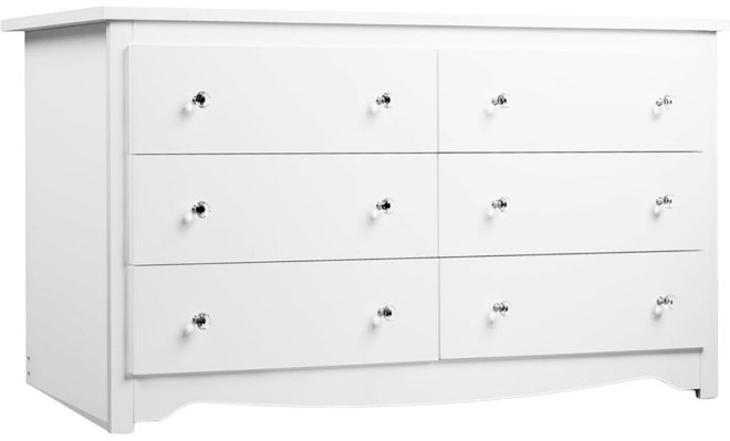 Wood Dresser With 6 Drawer Wide Chest Of Drawers For Bedroom Long Nightstand With Drawers Oak Furniture Large Storage Tower Unit Closet Store Or