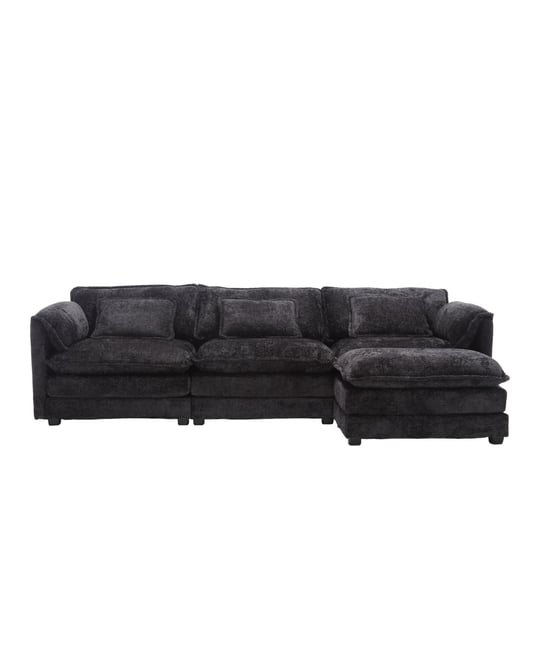 Streamdale Boucle Fabric L-Shape Sectional with Movable Pedals