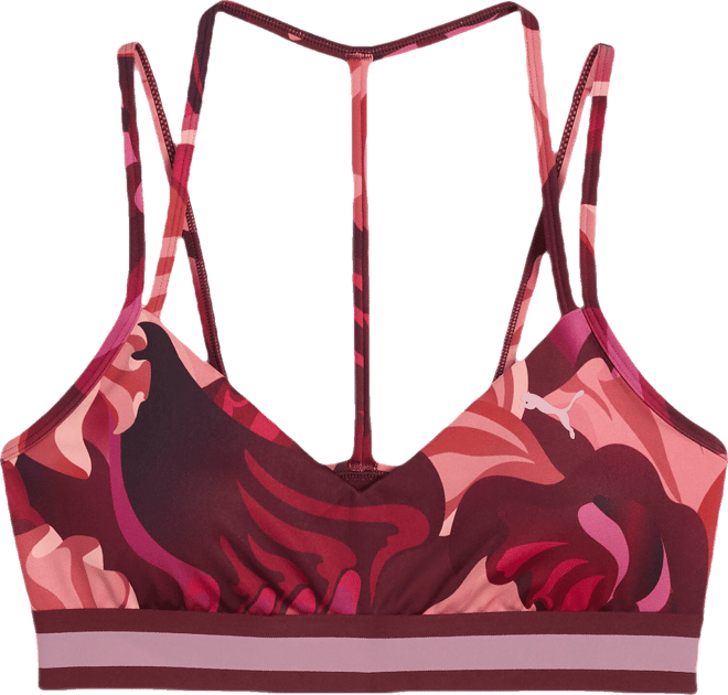 PUMA Floral Ribbon Women's Moisture Wicking, Low Impact Sports Bra