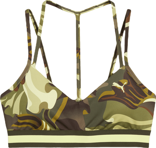 PUMA Floral Ribbon Moisture Wicking, Low Impact Sports Bra