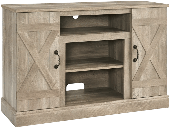 Streamdale Retro Tv Stand with Electric Fireplace, Gray Wash