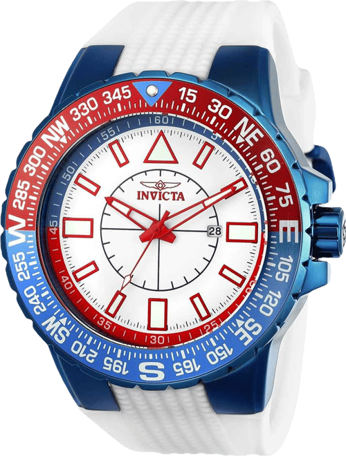 Men's 23997 Aviator Quartz 3 Hand White Dial Watch