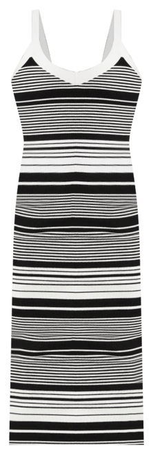 Women's Striped Sweater Midi Dress