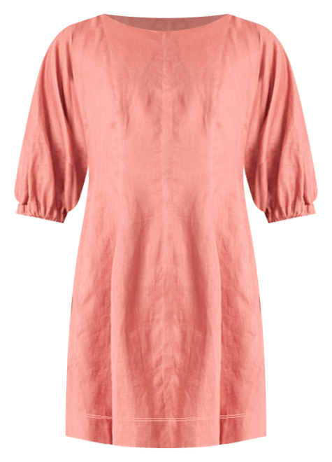 Women's Linen Elbow-Length Mini Dress