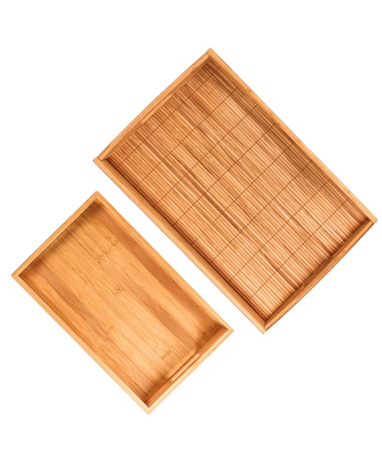 Bamboo 2-Pc. Serving Tray Set