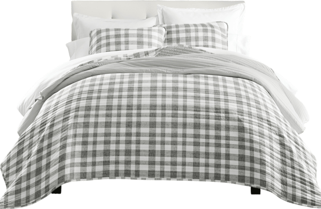 Watercolor Plaid Reversible 3-Pc. Quilt Set, Full/Queen