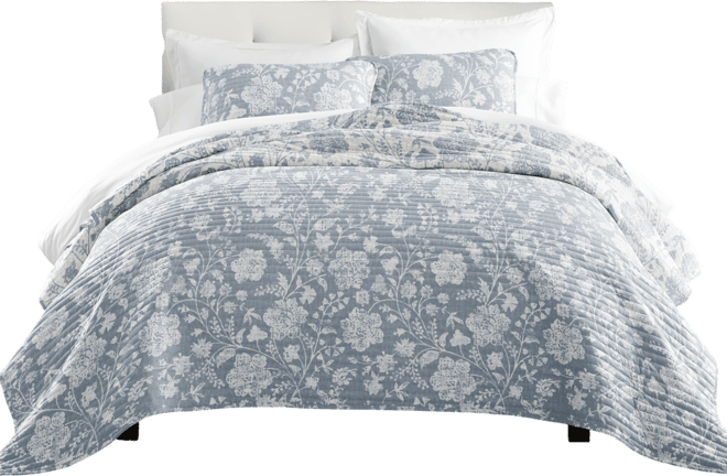 Textured Floral Reversible 2-Pc. Quilt Set, Twin/Twin Xl