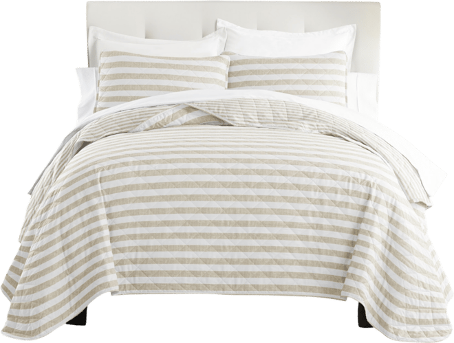Classic Stripe Reversible 3-Pc. Quilt Set, King/California King