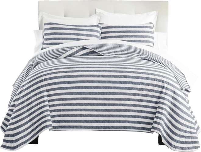 Classic Stripe Reversible 3-Pc. Quilt Set, King/California King