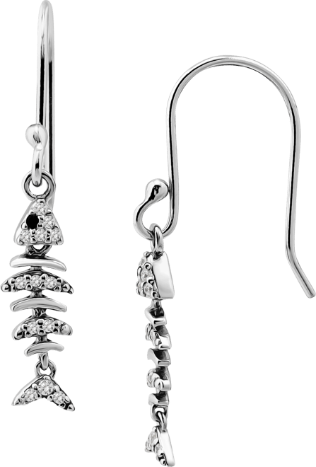 Pave Fish Drop Earrings in 18k Gold-Plated Sterling Silver (also in Sterling Silver), Exclusively at Macy's