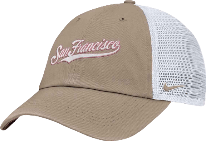 Men's and Women's Khaki/White San Francisco Giants Club Trucker Adjustable Hat