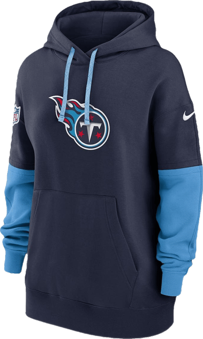 Women's Navy Tennessee Titans 2024 Sideline Essential Fleece Pullover Hoodie