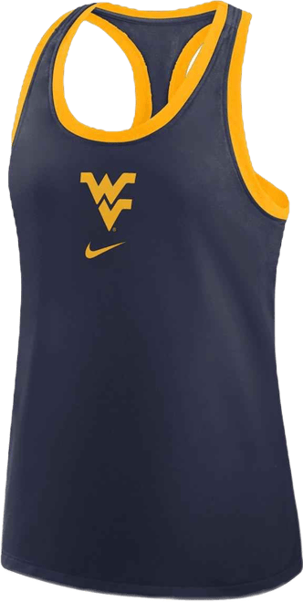 Women's Navy West Virginia Mountaineers Primetime Tri-Blend Racerback Tank Top