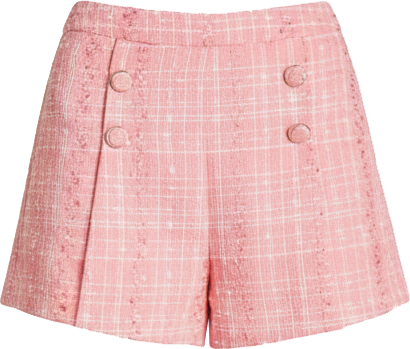 Women's High Waist Tweed Shorts