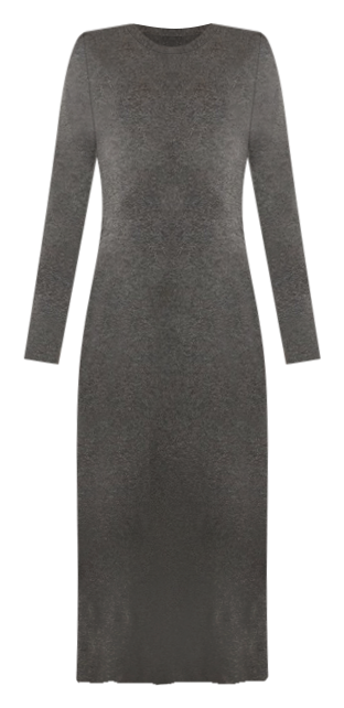 Long Sleeve Knit Dress in Charcoal