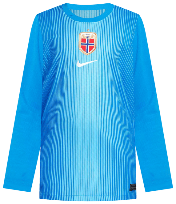 Norveç 2025/26 Stadyum Kaleci Nike Dri-FIT Uzun Kollu Genç Çocuk Futbol Taraftar Forması