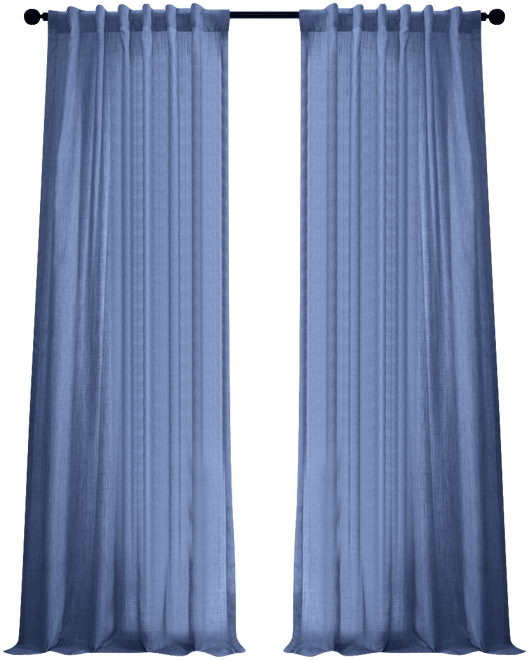 Rustic Weave Linen Curtains (2 Panels) Sheer Window Curtains Panel Set, Rod Pocket Curtains, 50 inches Wide Linen Drapes