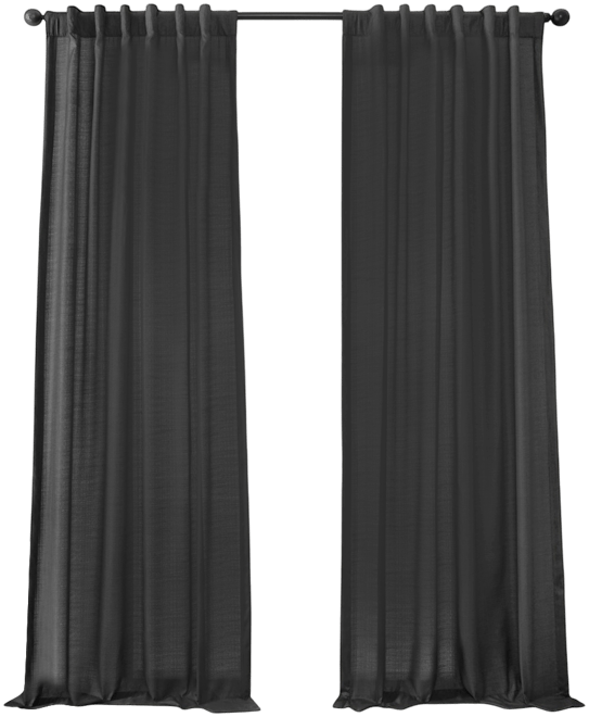 Rustic Weave Linen Curtains (2 Panels) Sheer Window Curtains Panel Set, Rod Pocket Curtains, 50 inches Wide Linen Drapes