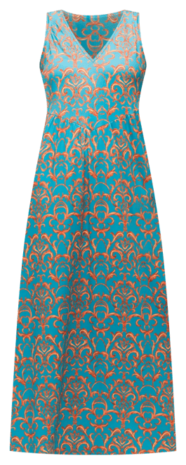 Women's Sky Blue Sleeveless V Neck Maxi Dress with Pockets