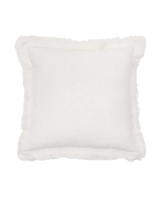 Sawyer Cream Solid Woven Square Accent Throw Pillow, 18" x 18"